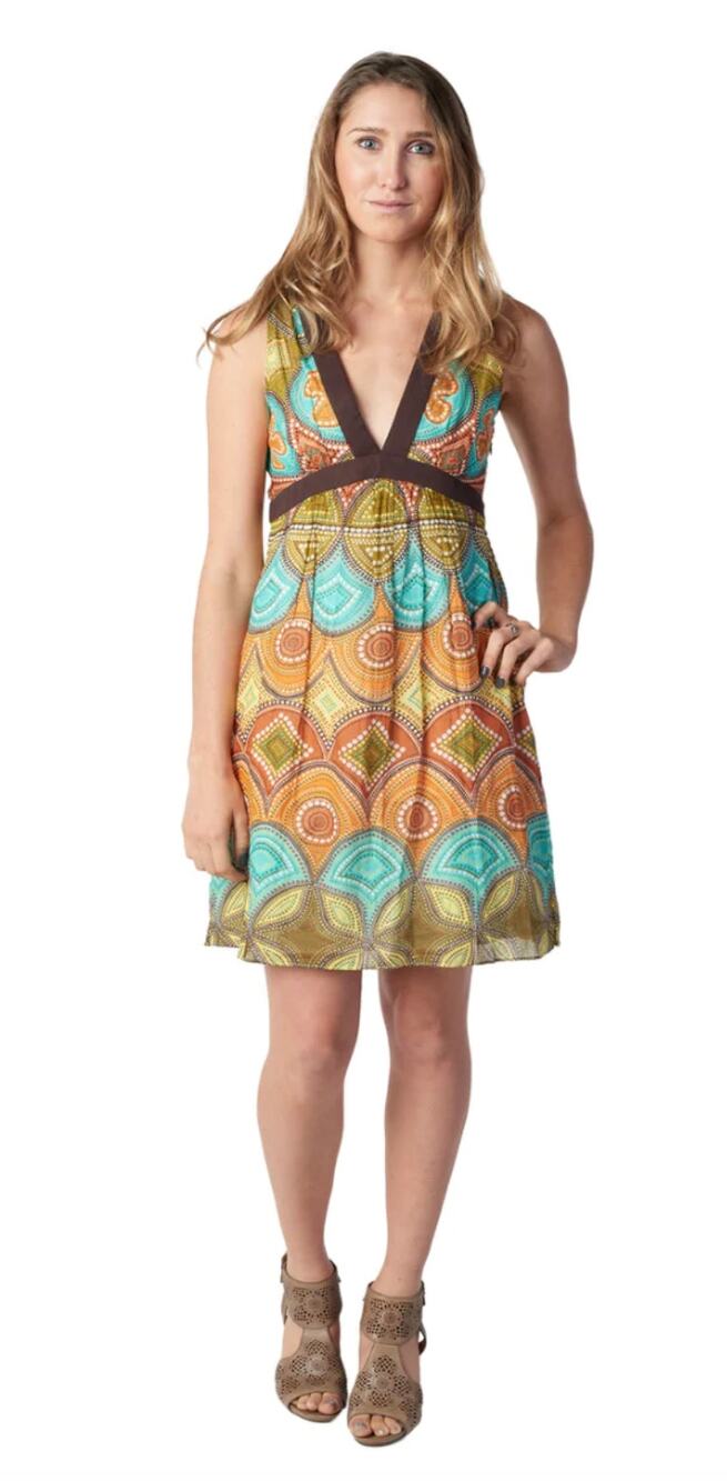 MILLY Floral Sleeveless Plunge Neck Empire Waist Cotton Mini Dress Size 8